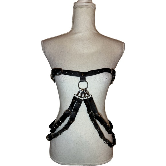 Pu D Ring Drop Leg Harness - Picture 5 of 7